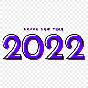 HD Creative Purple & Black Happy New Year 2022 PNG