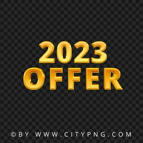 2023 Offer Gold Sign Words Text Logo FREE PNG