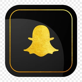HD Snapchat Square Luxury Black & Gold App Logo Icon PNG