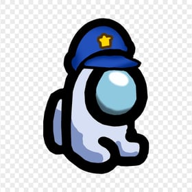HD White Among Us Mini Crewmate Character Baby Police Hat PNG