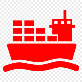 Cargo Ship International Shipping Red Icon PNG IMG