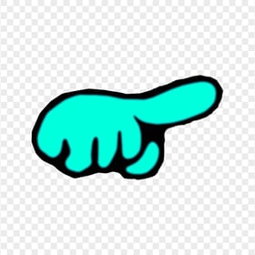 HD Cyan Among Us Character Finger Hand Pointing Right PNG
