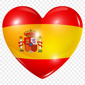 Spain Flag Heart Shape PNG Image