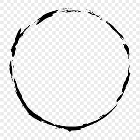 Grunge Circle Black Frame Border PNG