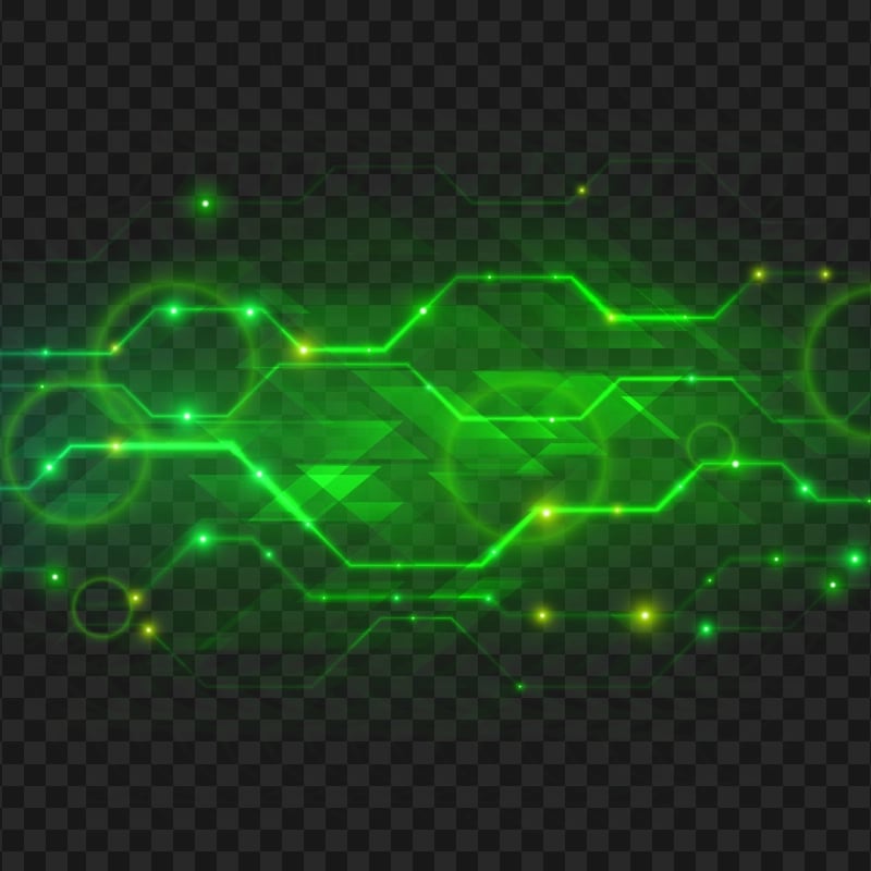 HD Green Glowing Circuit Board Abstract PNG