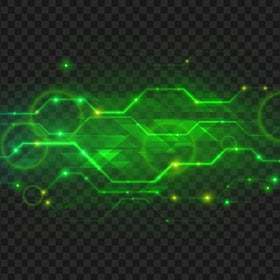 HD Green Glowing Circuit Board Abstract PNG