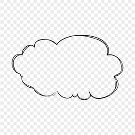 HD Black Outline Drawing Sketch Cloud PNG