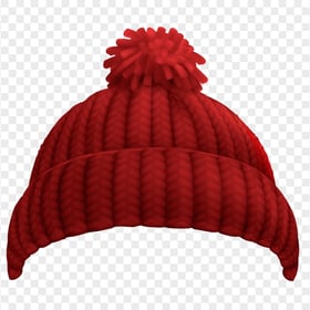 HD Red Realistic Winter Beanie PNG