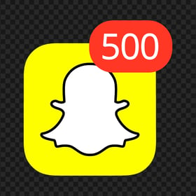 Snapchat Square App Icon With 500 Notifications PNG