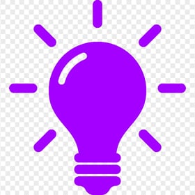 Purple Light Bulb Idea Icon Symbol