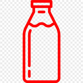Red Outline Milk Water Drink Bottle Icon PNG