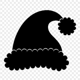 HD Christmas Santa Claus Hat Black Silhouette PNG