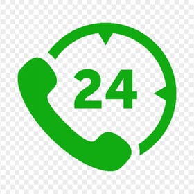 Call Customer Service Support 24/7 Green Icon Transparent Background