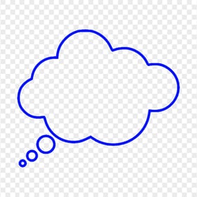 HD Dark Blue Outline Thinking Speech Cloud PNG
