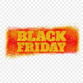 HD Black Friday Text Logo Outline In Red & Gold Glitter PNG