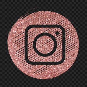 Glitter Rose Gold Instagram Scribble Icon