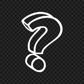 HD PNG 3D Outline White Question Mark Icon