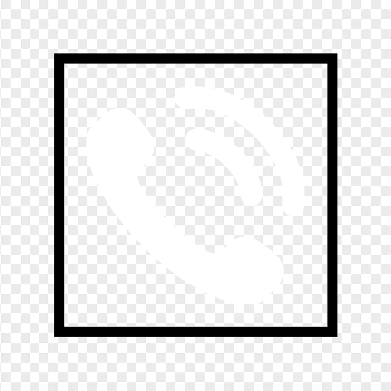 HD Black And White Square Phone Icon Transparent PNG