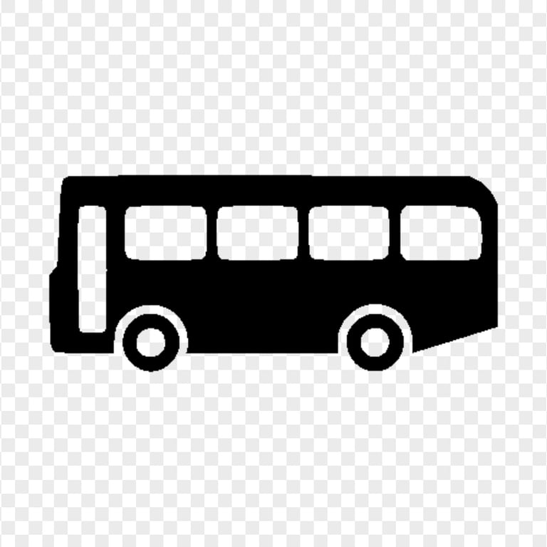 Download HD Autobus Autocar Side View Black Icon PNG