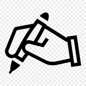 HD Black Outline Pencil on hand Icon PNG