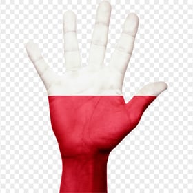 Poland Flag Painted On Open Hand HD PNG
