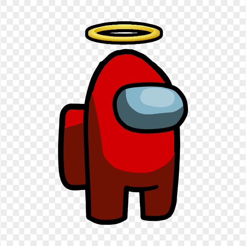 HD Red Among Us Crewmate Character With Halo On Head PNG Citypng