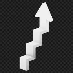 HD White 3D Up Stairs Arrow Transparent PNG