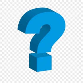 HD Blue Question Mark 3D Icon Transparent Background