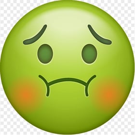 Green Face Emoji Sick Apple Cartoon Animated