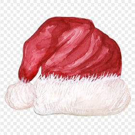 HD Aesthetic Watercolor Red Christmas Santa Hat PNG