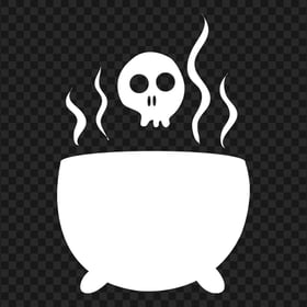 Witch Cauldron Pot White Silhouette PNG Image