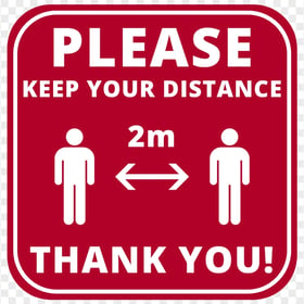 Social Red Please Keep Your Distance 2M Free Sign