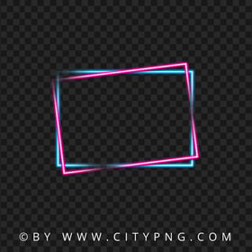 Pink & Blue Neon Double Frame Download PNG