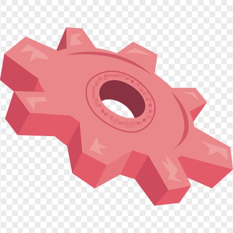 HD Red 3D Cartoon Gear Wheel PNG