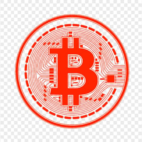 HD Red Bitcoin Crypto Blockchain Coin Icon PNG