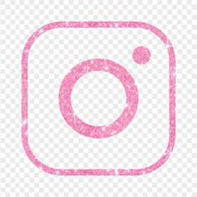 HD Pink Outline Glitter Instagram IG Logo Icon PNG