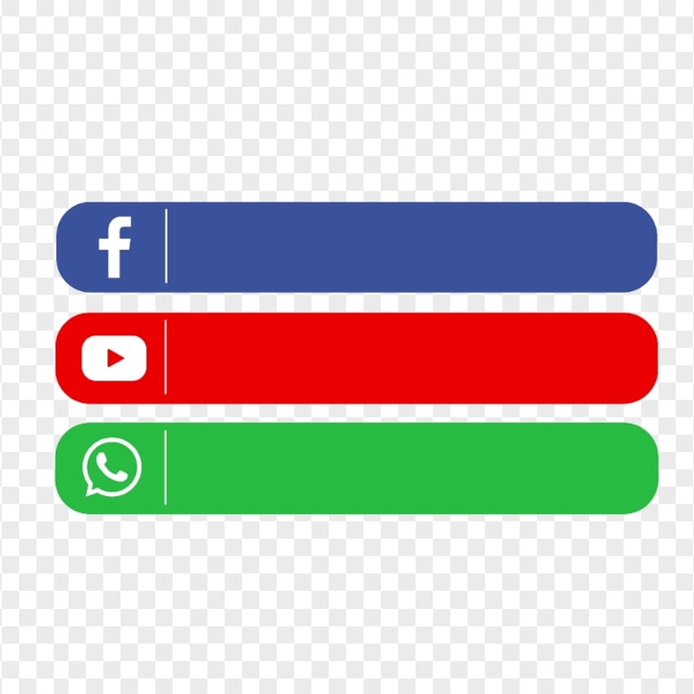 HD Facebook Youtube & Whatsapp Lower Third Signature PNG