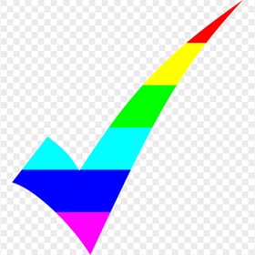 HD Rainbow Tick Mark Icon Sign PNG