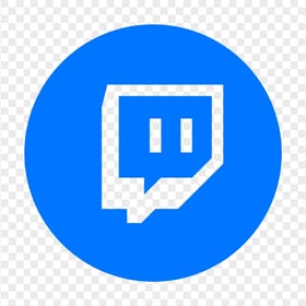 HD Blue Twitch TV Round Outline Icon Transparent Background PNG