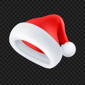 3D Christmas Red Santa Claus Hat Cap HD PNG
