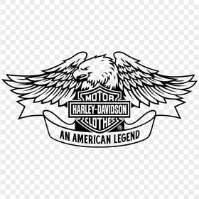 Harley Davidson An American Legend Black Outline Logo