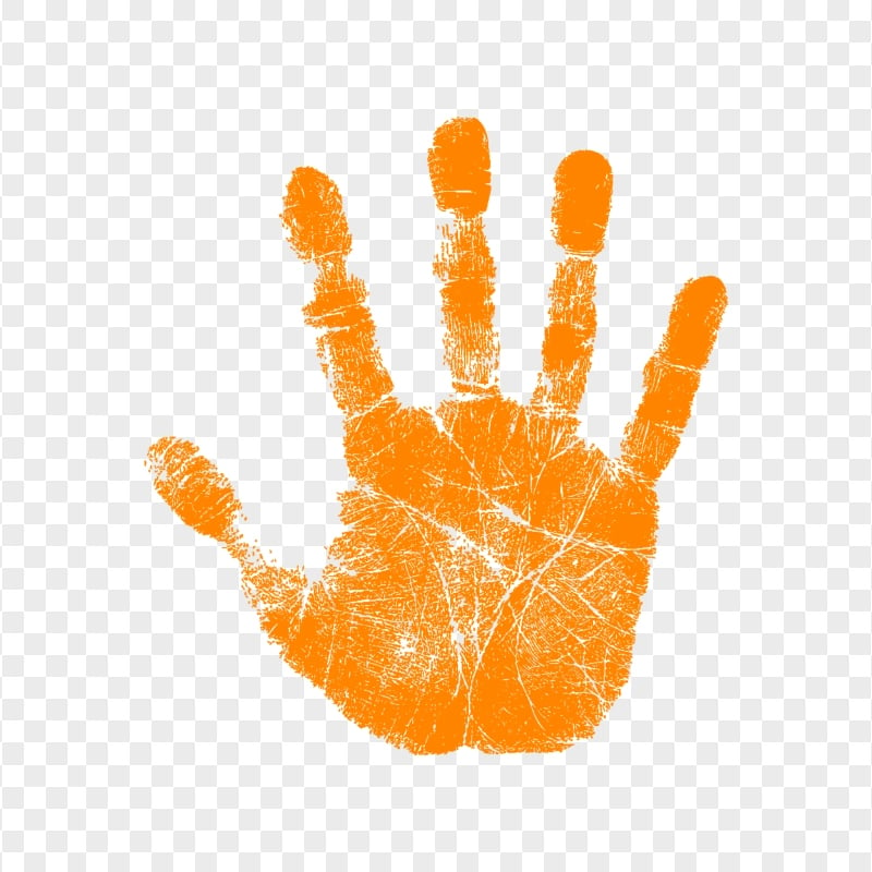HD Orange Real Single Right Hand Print PNG
