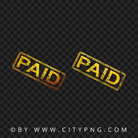 Golden Paid Stamp Business Icon