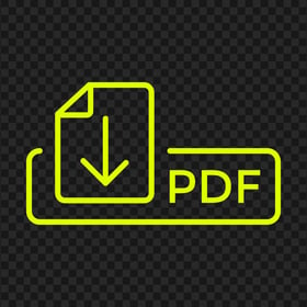 PDF Download Yellow Fluo Outline Button Icon Logo PNG