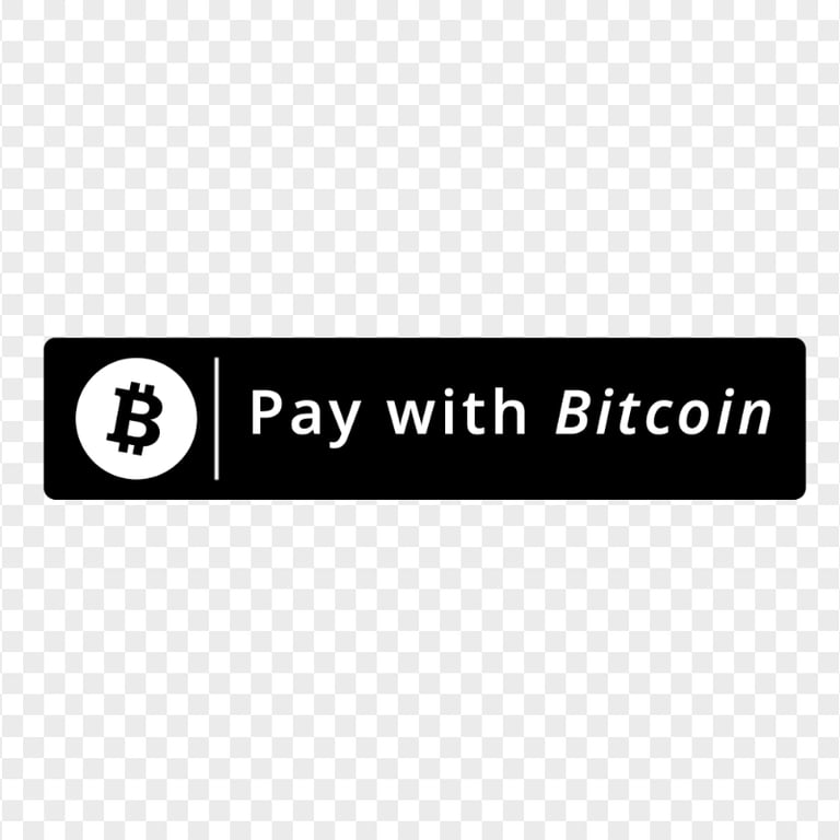 HD Pay With Bitcoin BTC Black Button PNG