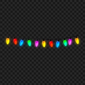 Hanging Lights String Colored Bulbs PNG Image