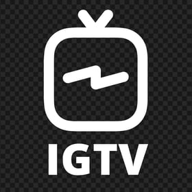 White IGTV Text With Logo Instagram Tv Icon