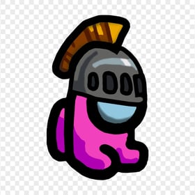 HD Pink Among Us Mini Crewmate Character Baby Knight Helmet PNG