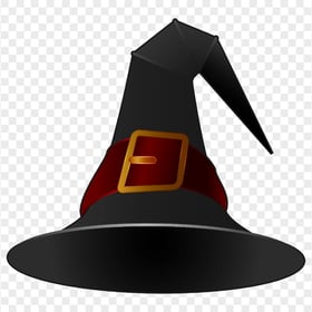 HD Black & Red Witch Hat Vector Cartoon Clipart Halloween PNG