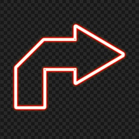 HD Red Neon Arrow Turn Direction Right Icon PNG